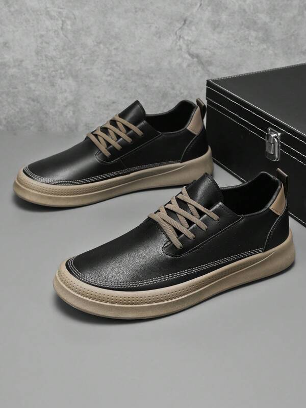 Zapatillas deportivas de hombre elegantes en negro y beige: perfectas para el uso diario