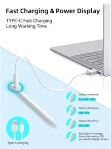 Un lápiz stylus capacitivo universal apto para teléfonos inteligentes y tabletas, con 3 puntas de repuesto adicionales para agujas táctiles activas, control de toque preciso, escritura suave, compatible con Android, Apple iPad, compatible con HarmonyOS y ciertos dispositivos Windows (no aplicable a plumas táctiles resistivas o electromagnéticas) hasta la 3ª generación, iPad Mini 6ta/5ta generación