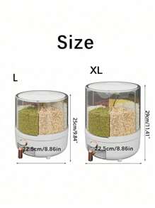 1pc 360° Rotating Storage Container, Multipurpose Insect-Proof And Moisture-Proof Sealed Box, Reusable Large Rice Bucket, For Grain, Dry Food, Cereal And Flour, Kitchen Organizers And Storage, Kitchen Accessories Rice Bucket Household Insect And Moisture Proof Grain Food Container