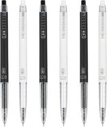 Gel Pens 0.28mm Extra Fine Point Pen, Black Ink, Ball Point Pen For School, Office, Stationery Supplies 6 Packs - 1 - 查看 8