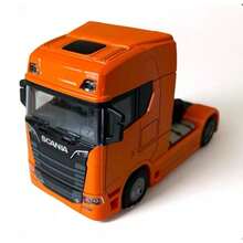 Miniatura Scania Caminhão de Ferro Miniatura Cabine Miniatura Metal Colecionável - Laranja - Visão 1