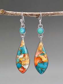 EMERY ROSE Geometric Drop Earrings - Multicolor - View 1