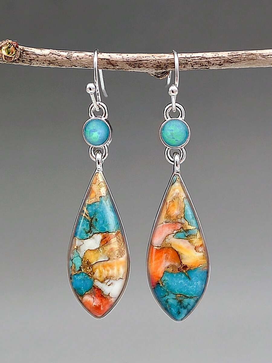 EMERY ROSE Geometric Drop Earrings - Multicolor - View 1