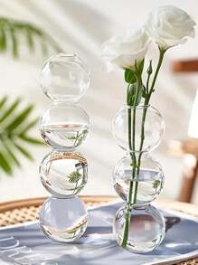 1 Stück Glas Blasen Hydroponik Vase, einzigartiger kugelförmiger Glas Blumenvase, kreative niedliche Einzelknospen Flasche, geeignet für Heimdekoration, Hochzeitstisch Mittelstücke