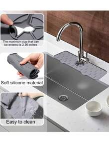 1pc Silicone Drain Mat, Kitchen & Bathroom Faucet Anti-Splash Sink Drain Mat