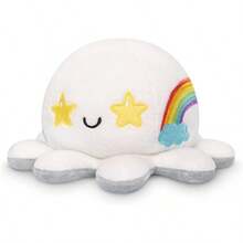 TeeTurtle - The Original Reversible Octopus Plushie - Trees + Ornaments - Cute Sensory Fidget Stuffed Animals That Show Your Mood - Chán + Cầu vồng - Xem 2