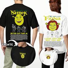 Shreke And Fiona Valentine's Day T-Shirt Set Winter Fashion In Love Love Affection - 史瑞克 G+ 菲歐娜 M - 查看 1