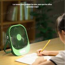 6 Ventilador de escritorio pequeño de pared para cocina y dormitorio, de tres velocidades, de alta velocidad y larga duración. - Blanco - Ver 5