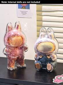 1pc Transparent PVC Fashion Cute Cartoon Character Shaped Dustproof Protective Cover Case For Backpack, Shoulder Bag, Tote Bag, Crossbody Bag, Handbag, Makeup Bag, Accessory Pendant, Car Ornament, Luggage Tag, Key Chain, Suitable For Couples, Best Friends, Students, Men, Women, For Daily, Work, Commute, Dating, Holiday, Travel, Ideal Gift For Girlfriend, Mom, Family, Kids Birthday
