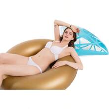 VENDAD-Inflatable Diamond Ring Pool Float Engagement Ring Bachelorette Party Float Stagette Drations Swimming Tube Floaty Outdoor Water Lounge Floats For Adults - Gold - View 4