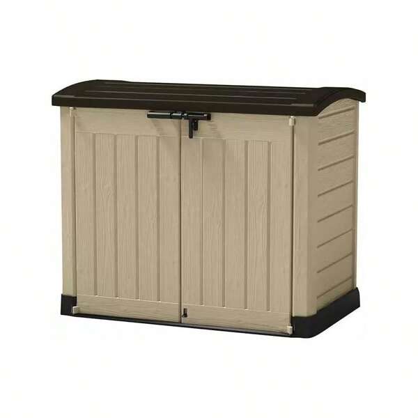 Outdoor Garden Furniture Storage Shed, Pro Fade-Free Shed (Beige)