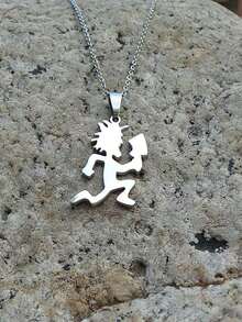 1pc Stainless Steel Axe Pendant Necklace, Unisex - Cartoon Character Necklace - View 12