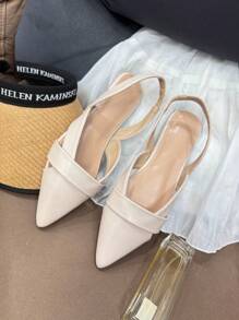 Simple Flat Toe Ring Hollow Out Breathable Pointed Toe Sandals, Elegant And Versatile For Teenagers, Suitable For Various Occasions