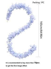 165cm Chiffon Lilac Flower Garland, Party & Wedding Hanging Decor, 1pc. Blue-Purple Artificial Flower Vertical Vines, Hangable. For Wedding Decor, Garden Decor, Living Room Decorations, Room Decor, Outdoor Decor, Home Decor, And Party Decor.
