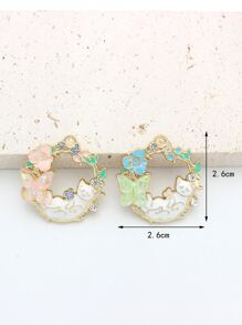 4pcs Butterfly, Floral Wreath, Bird, Lake Blue Rabbit DIY Fashion Jewelry Pendant Accessories For Daily Wear