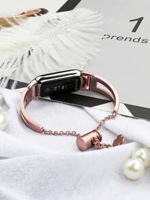 1 szt. Bransoletka metalowa kompatybilna z Fitbit Luxe - elegancka bransoletka z regulowanym paskiem dla dziewczynki, pasek z ogniwami - Wielokolorowe - Zobacz 5