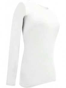 Women's Under Scrub Tee Crew Neck Long Sleeve-Shirt - 白色 - 查看 4