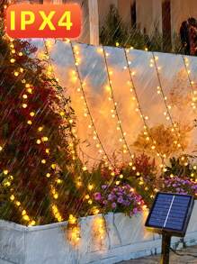 1 pieza Luces solares de bola de cristal con 8 modos, 100/50/20 LED, luces de hadas para exteriores para jardín, patio, camping, fiesta de cumpleaños, vuelta al colegio, boda, Halloween, celebraciones festivas