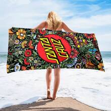 1 pezzo Telo mare con stampa mandala - Disegno tropicale vivace, in microfibra, forma rettangolare, perfetto per spiagge, piscine, campeggio e picnic, telo mare