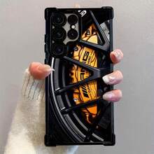 Stylish Luxury Sports Car Rim Design Pattern Phone Case For  Galaxy S25 S24 S23 S22 S21 FE Ultra Plus 4G 5G Anti-Shock Transparent Soft Back Cover - 黑色 - 查看 1
