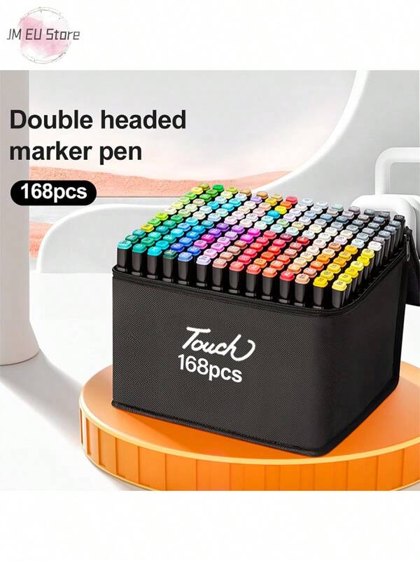 LIPETY Marker-Set mit 168 Farben, Keil- und Feinspitze, Doppelspitze für Erwachsene und Kinder, Permanent-Alkoholmarker, perfektes Halloween- und Weihnachtsgeschenk zum Malen, Skizzieren, Künstlerstifte und Geschenk