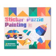Libro de Pegatinas Puzzle 3D para Niños, Juguete Creativo de Manualidades con Pegatinas, Patrón de Animales/Tráfico, Entrenamiento de Pensamiento Lógico, Juego Interactivo Padres-Hijos, Apto para Niños y Niñas de 3-5 Años