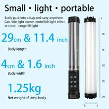 Lampe vidéo 360° RGB Baguette d'éclairage de photographie Lampe LED colorée pour fête Remplissage de lumière portable Éclair Speedlight pour diffusion en direct Prise de photo Maquillage