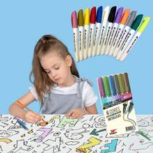 KIT Rolo Adesivo para Pintura + Canetinha Pintura Acrílica Metalizada Bobby Goods Infantil 30cm x 3M - 1 ROLO SEREIA + 6 CANETINHAS METALIZADA - Visão 3