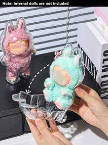 1pc Transparent PVC Fashion Cute Cartoon Character Shaped Dustproof Protective Cover Case For Backpack, Shoulder Bag, Tote Bag, Crossbody Bag, Handbag, Makeup Bag, Accessory Pendant, Car Ornament, Luggage Tag, Key Chain, Suitable For Couples, Best Friends, Students, Men, Women, For Daily, Work, Commute, Dating, Holiday, Travel, Ideal Gift For Girlfriend, Mom, Family, Kids Birthday