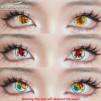  Eyeshare 1 副彩色隐形眼镜，适用于眼睛，年度化妆品，角色扮演隐形眼镜，动漫配件，镜片，万圣节服装，角色扮演