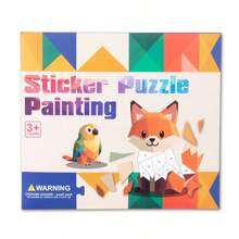 Libro de Pegatinas Puzzle 3D para Niños, Juguete Creativo de Manualidades con Pegatinas, Patrón de Animales/Tráfico, Entrenamiento de Pensamiento Lógico, Juego Interactivo Padres-Hijos, Apto para Niños y Niñas de 3-5 Años