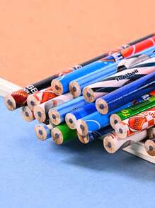 Set di 12 matite a tema sportivo con gomme, matite a tema calcio, baseball, basket, football, forniture per studenti e ufficio, regalo per il ritorno a scuola