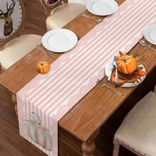 1pc, AutumnThanksgiving Pumpkins Table Runners, Farmhouse Table Centerpiece Kitchen Dinner Indoor Outdoor Table Party Decoration ﻿