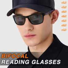 1 modischer graublau getönter Lesebrille im Sportstil, mattierte hochauflösende Linsen, essentiell für Reisen und Vergrößerung