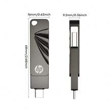 HP USB3.2 Type-C 闪存盘 64GB 金属 U 盘 128GB 256GB 高速 OTG 双用途 U 盘，适用于手机、台式机、笔记本电脑