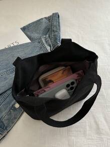 Borsa a tracolla di moda, tinta unita, semplice, dalla grande capacità multifunzionale per lo shopping, borsetta, shopping, giovani donne, studenti universitari, neofiti, colletti bianchi. Perfette per l'ufficio, l'università, il lavoro, gli affari, i pendolari, le attività all'aperto, i viaggi e le gite.