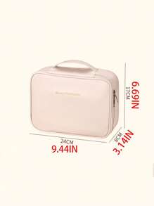 1pc Personalized Floral & Name Design Large Capacity Detachable Makeup Bag, With Free Compartments For Washing & Trimming, Waterproof Portable Organizer Bag With Separate Sections