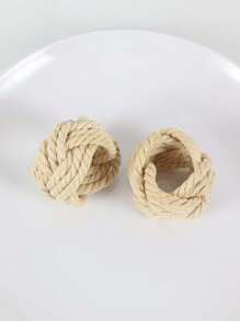 2-12pcs/Set Handmade Woven Napkin Rings, Suitable For Wedding, Dinner, Party, Reception, Family Gathering Table Decor
