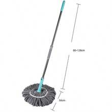 Trapeador Mágico Magic Mop autoexprimible acero inoxidable giratorio fácil exprimir trapeador plegable limpieza pisos seco húmedo casa trapeador multiusos sistema rotatorio resistente moderno - Gris - Ver 10