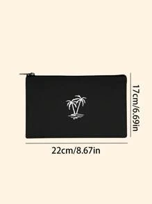1 pezzo Astuccio grande Nero, Astuccio semplice e alla moda in tela, Borsa porta penne multifunzione per uomo e donna, Adatto per ufficio, scuola, forniture scolastiche, astuccio, zaino scolastico