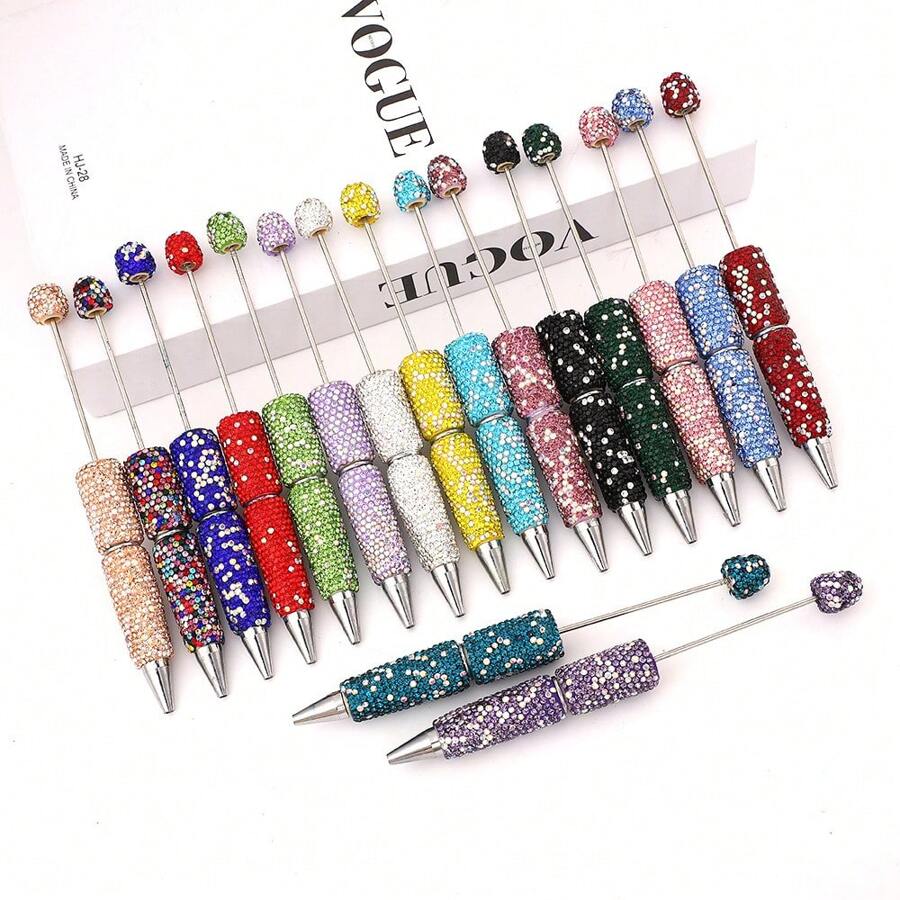 [ 10 Multicolor Sets ] Creative DIY Multicolor Diamond Encrusted Handmade Products Handwritten Pen/Bead Display Prop/Handmade Ornament/Photography Prop/Souvenir Suitable For Gift Giving/