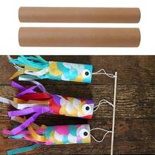 12 rollos de cartón vacíos de 2 tamaños, 1.2'' y 1.6'', para manualidades y proyectos de arte DIY, rollos de papel higiénico de cartón larga (marrón) - Marrón - Ver 5