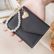 Tassel Beaded Metal Compact Tri-Fold Wallet, Multiple Card Slots And Photo Slots, Women's Short Wallet, Card Holder, Suitable For Daily Use, Work, Business Casual, Great For Gifts, Teachers, Girlfriends, Women, Gift Bags, Back To School, Birthday, Graduation, Handbags, Small Wallets
