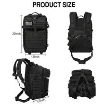 Großer Kapazität Wanderrucksack, taktischer Rucksack mit vielen Fächern, geeignet für Wandern, Radfahren und Outdoor-Sport, Rucksack für Wanderungen