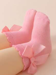 12 pares de calcetines con decoración de lazo para bebé/niño pequeño, diseño lindo, adecuado para primavera/verano