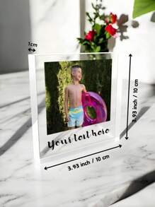 1pc Customized Acrylic Creative Figurine, Collectible Item With Photo And Text, Teenager Creative Decor, Customize With Your Child's Photo To Record Their Growth Stages And Life Scenes, Can Be Used As A Warm Home Decor, Suitable As A Gift For Father, Mother, Husband, Wife, Child, Classmate, Teacher, Boyfriend, Girlfriend, Student Back To School/Graduation Gift