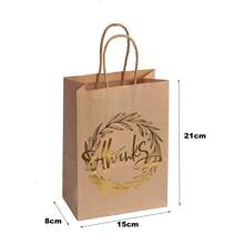 4/12/20 Stücke Geschenktüten aus Kraftpapier mit Goldfolie-Aufdruck "Danke" und Henkeln - für Hochzeit, Einkaufen, Geburtstagsfeiern, Veranstaltungen