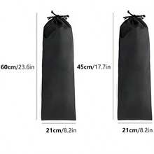 5 buah Tas Penyimpanan Persegi Panjang dengan Tali Serut, Tahan Air untuk Payung, Tongkat Pendakian, Tripod, Tiang Tenda, dan Penggunaan Luar Ruangan - Hitam - View 6