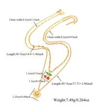 2 pièces/set Simples pendentifs en forme de cœur à motif creux et initial, chaîne dorée à lèvres, colliers multicouches en acier inoxydable pour femmes