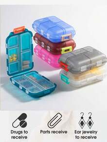 1 件户外旅行办公室携带小容量急救箱，便携式医药盒，药品储存和药丸包装容器药丸图案药袋药丸拉链袋袋 Y2K 美学盒储存化妆品旅行洗漱用品收纳多功能袋礼物印有彩色圣诞图案